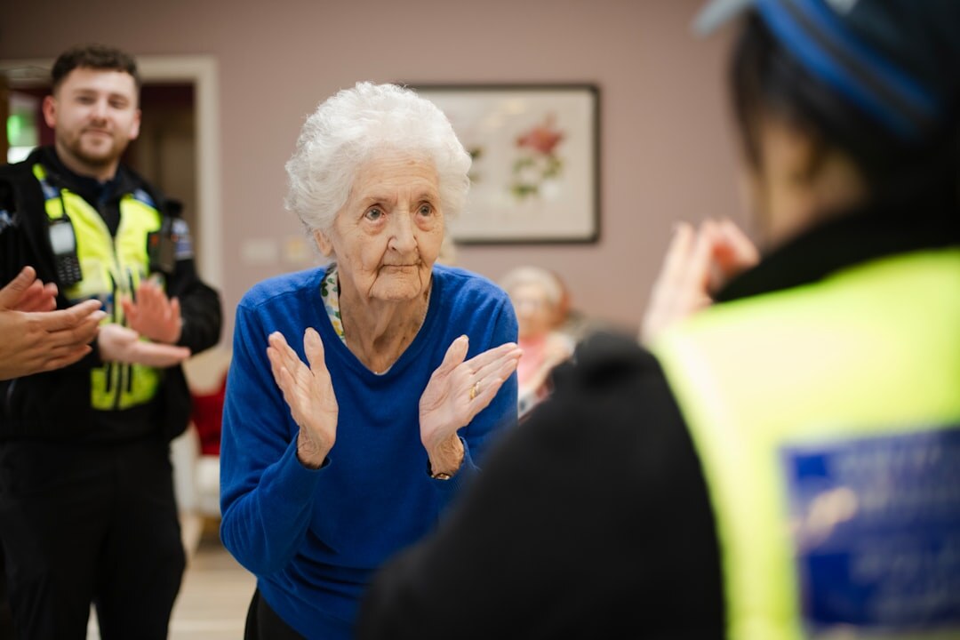 senior volunteer helping community