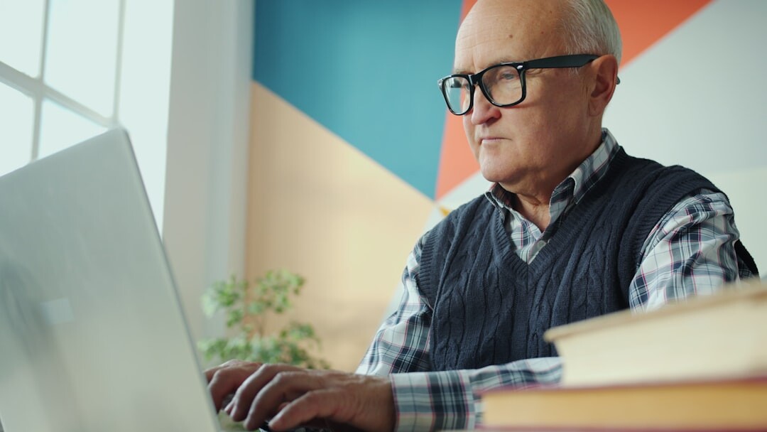 senior citizen learning internet safety