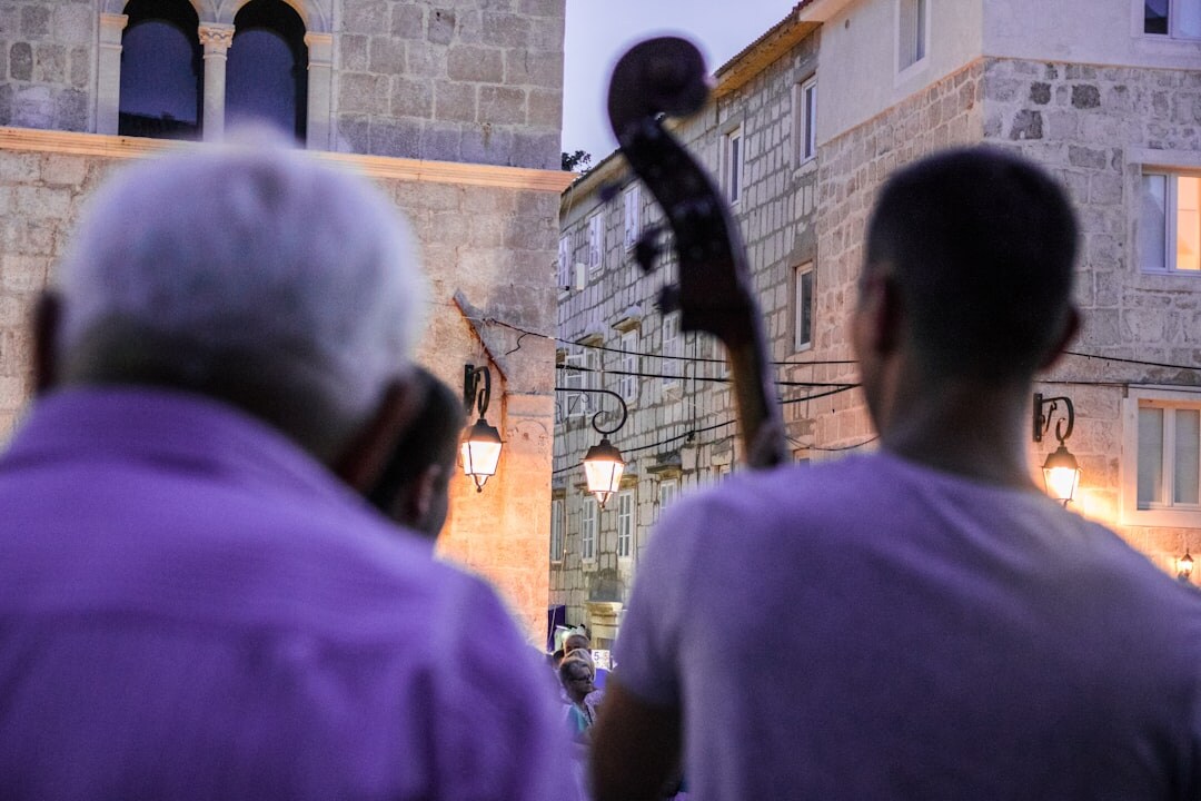 Croatian seniors attending a theatre evening together